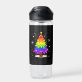 LGBT Flag Christmas Tree Merry Christmas Gay LGBT Trinkflasche (Rückseite)