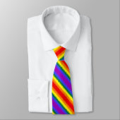 LGBT+ Flag Diagonal Stripe Neck Tie Krawatte (Gebunden)