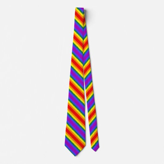 LGBT+ Flag Diagonal Stripe Neck Tie Krawatte (Vorderseite)