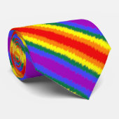 LGBT+ Flag Diagonal Stripe Neck Tie Krawatte (Gerollt)
