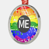 LGBT-Flag-Drilling-Paint Geborene Me Silbernes Ornament (Links)