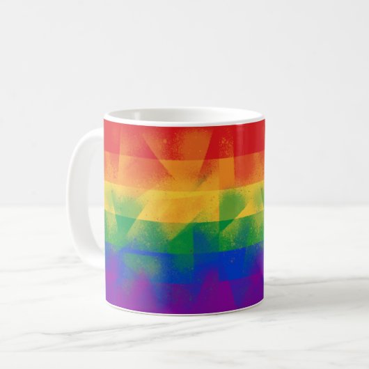 LGBT-Flag-Farben Kaffeetasse (Vorderseite Links)