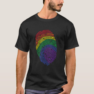 LGbt Flag Fingerprint Print Proud LGBT Pride T-Shi T-Shirt