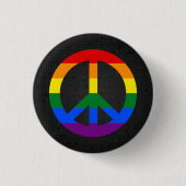 LGBT-Flag-Friedensstift schwarz Button (Vorderseite)