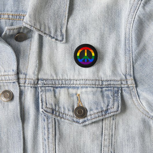 LGBT-Flag-Friedensstift schwarz Button (Beispiel)