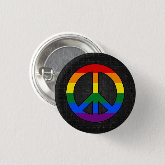 LGBT-Flag-Friedensstift schwarz Button (Vorne & Hinten)