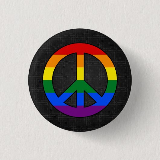 LGBT-Flag-Friedensstift schwarz Button (Vorderseite)