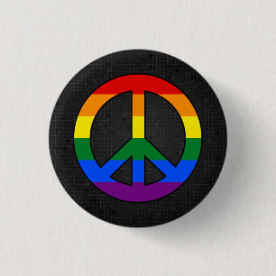 LGBT-Flag-Friedensstift schwarz Button
