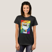 LGBT Flag Gay Pride Month Rainbow Cute Cat With LG T-Shirt (Vorne ganz)
