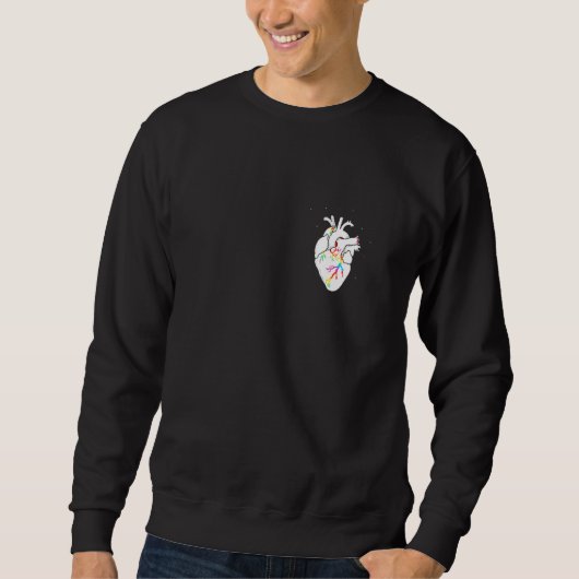 LGbt Flag Heartbeat Gay Lesbian Residence Men Wome Sweatshirt (Vorderseite)