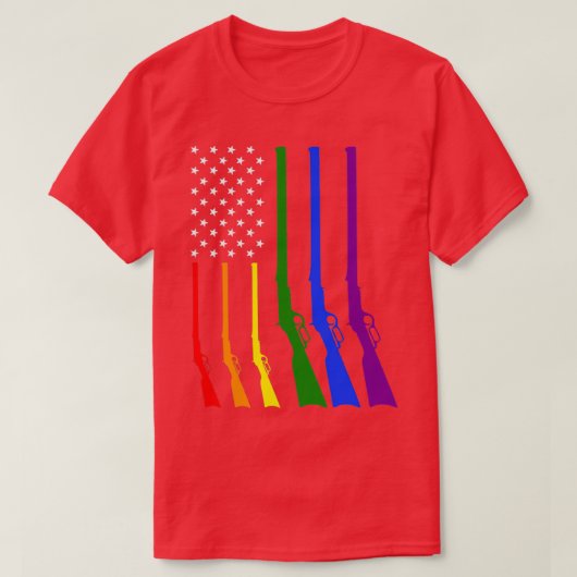 Lgbt Flag Hunting Gay Pride America T-Shirt (Design vorne)