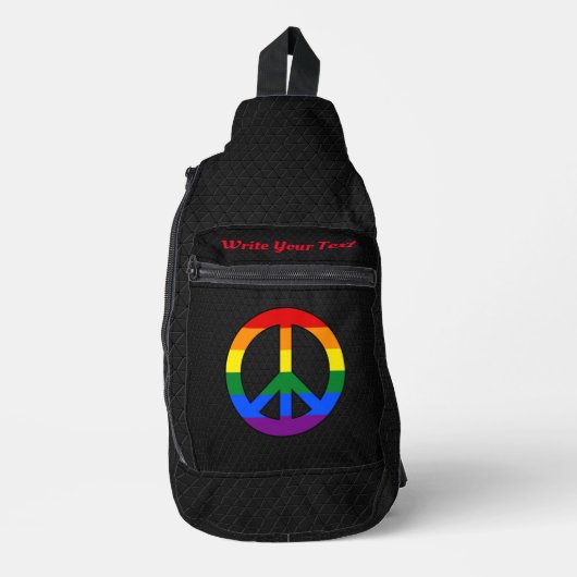 LGBT flag peace sign Crossbody Bag (Vorderseite)