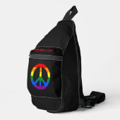 LGBT flag peace sign Crossbody Bag (Rechte Ecke)
