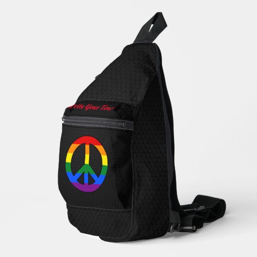 LGBT flag peace sign Crossbody Bag (Rechte Ecke)