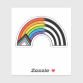 LGBT-Flag-Progress-Flag-Flag nur gerade Aufkleber (Blatt)