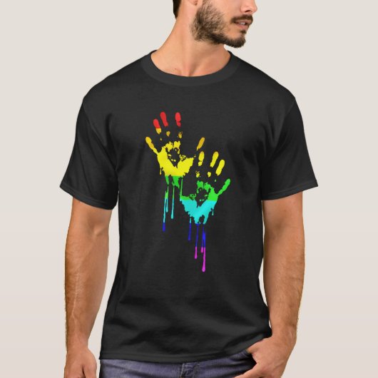 LGBt Flag Rainbow Shirt Lgbt Pride Bloody Hands Te (Vorderseite)