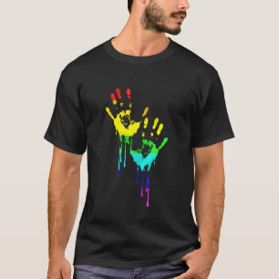 LGBt Flag Rainbow Shirt Lgbt Pride Bloody Hands Te
