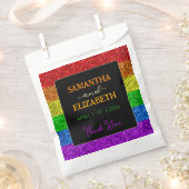 LGBT Flag Regenbogen Glitzern Hochzeit Danke Geschenktütchen (Ausgeschnitten)
