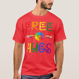 LGBT Flag Sonnenblumen-Regenbogen-Herz LGBT P T-Shirt
