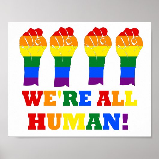 LGBT Flag Wir sind alle der menschliche Stolz Mona Poster (Vorne)