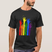 LGBT FLAGE LGBT Prix Hand Equality Human Rights Ci T-Shirt (Vorderseite)
