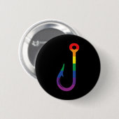 Lgbt-Flagge Angelhaken Schwuler Angler Queer Pride Button (Vorne & Hinten)