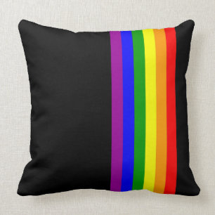 LGBT Flagge auf Schwarzem Kissen