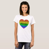 LGBT-Flagge dynamische Glitzern Herz-Liebe Persona T-Shirt (Vorne ganz)