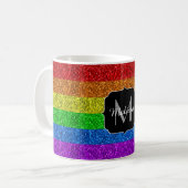 LGBT-Flagge - dynamische Glitzern Kaffeetasse (Vorderseite Links)