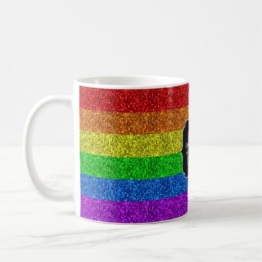 LGBT-Flagge - dynamische Glitzern Kaffeetasse (Links)