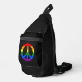 LGBT-Flagge Friedenszeichen Crossbody Bag (Rechte Ecke)