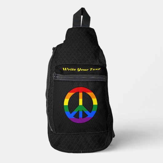 LGBT-Flagge Friedenszeichen Crossbody Bag (Vorderseite)