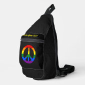 LGBT-Flagge Friedenszeichen Crossbody Bag (Rechte Ecke)