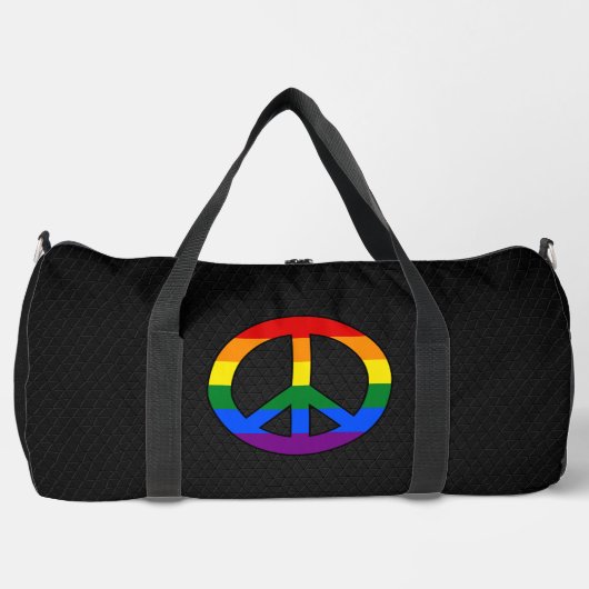 LGBT-Flagge Friedenszeichen Duffle Bag (Vorderseite)