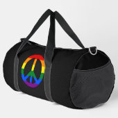 LGBT-Flagge Friedenszeichen Duffle Bag (Rechte Ecke)
