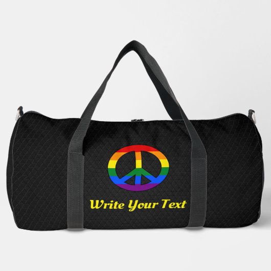 LGBT-Flagge Friedenszeichen Duffle Bag (Vorderseite)
