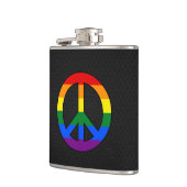 LGBT-Flagge Friedenszeichen Flasche Flachmann (Links)