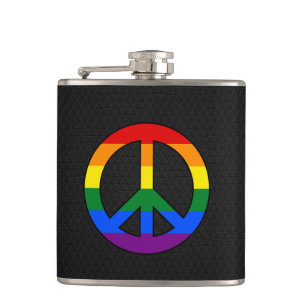 LGBT-Flagge Friedenszeichen Flasche Flachmann