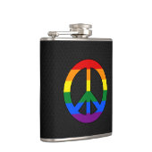 LGBT-Flagge Friedenszeichen Flasche Flachmann (Rechts)