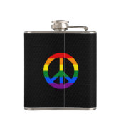 LGBT-Flagge Friedenszeichen Flasche Flachmann (Rückseite)