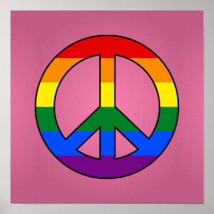 LGBT-Flagge Friedenszeichen Poster