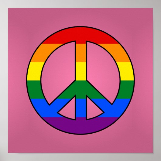 LGBT-Flagge Friedenszeichen Poster (Vorne)