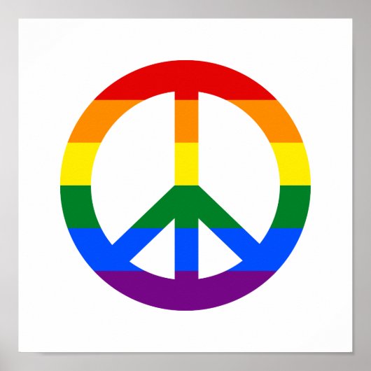 LGBT-Flagge Friedenszeichen Poster (Vorne)