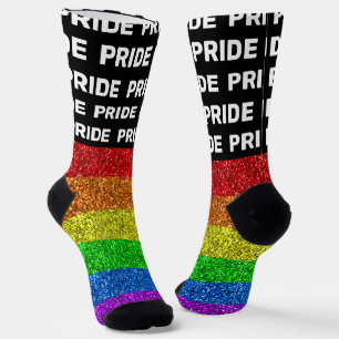 LGBT-Flagge lebendiges Glitter-Funkel-Muster Stolz Socken