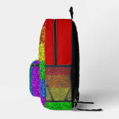 LGBT-Flagge lebhafte Glitzern für Regenbogen-Glitz Bedruckter Rucksack (Rechts)