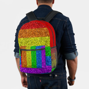 LGBT-Flagge lebhafte Glitzern für Regenbogen-Glitz Bedruckter Rucksack