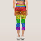 LGBT-Flagge lebhafte Glitzern für Regenbogen-Glitz Capri Leggings (Rückseite)