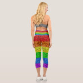 LGBT-Flagge lebhafte Glitzern für Regenbogen-Glitz Capri Leggings (Rückseite)