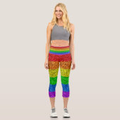 LGBT-Flagge lebhafte Glitzern für Regenbogen-Glitz Capri Leggings (Vorderseite)