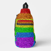 LGBT-Flagge lebhafte Glitzern für Regenbogen-Glitz Crossbody Bag (Vorderseite)